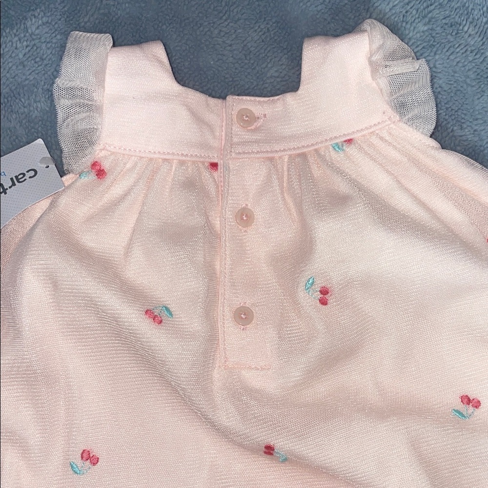 Carter's Pink Baby Dress Cherry Tulle         size Newborn - Picture 8 of 12